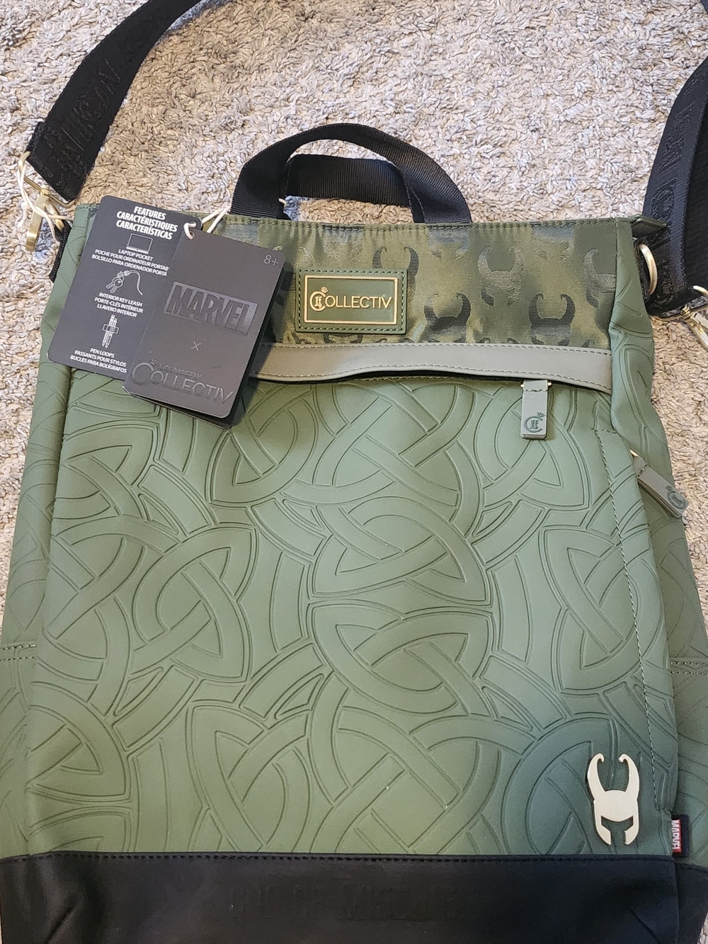 The Loungefly COLLECTIV Marvel Loki Convertible Full-Sized Backpack